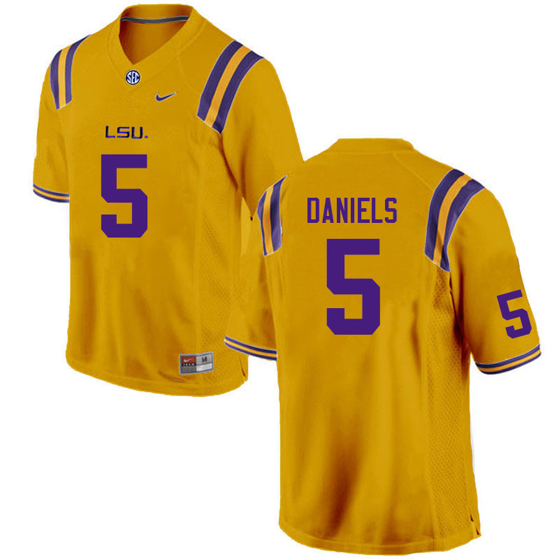 LSU Tigers #5 Jayden Daniels College Football Jerseys Stitched Sale-Gold